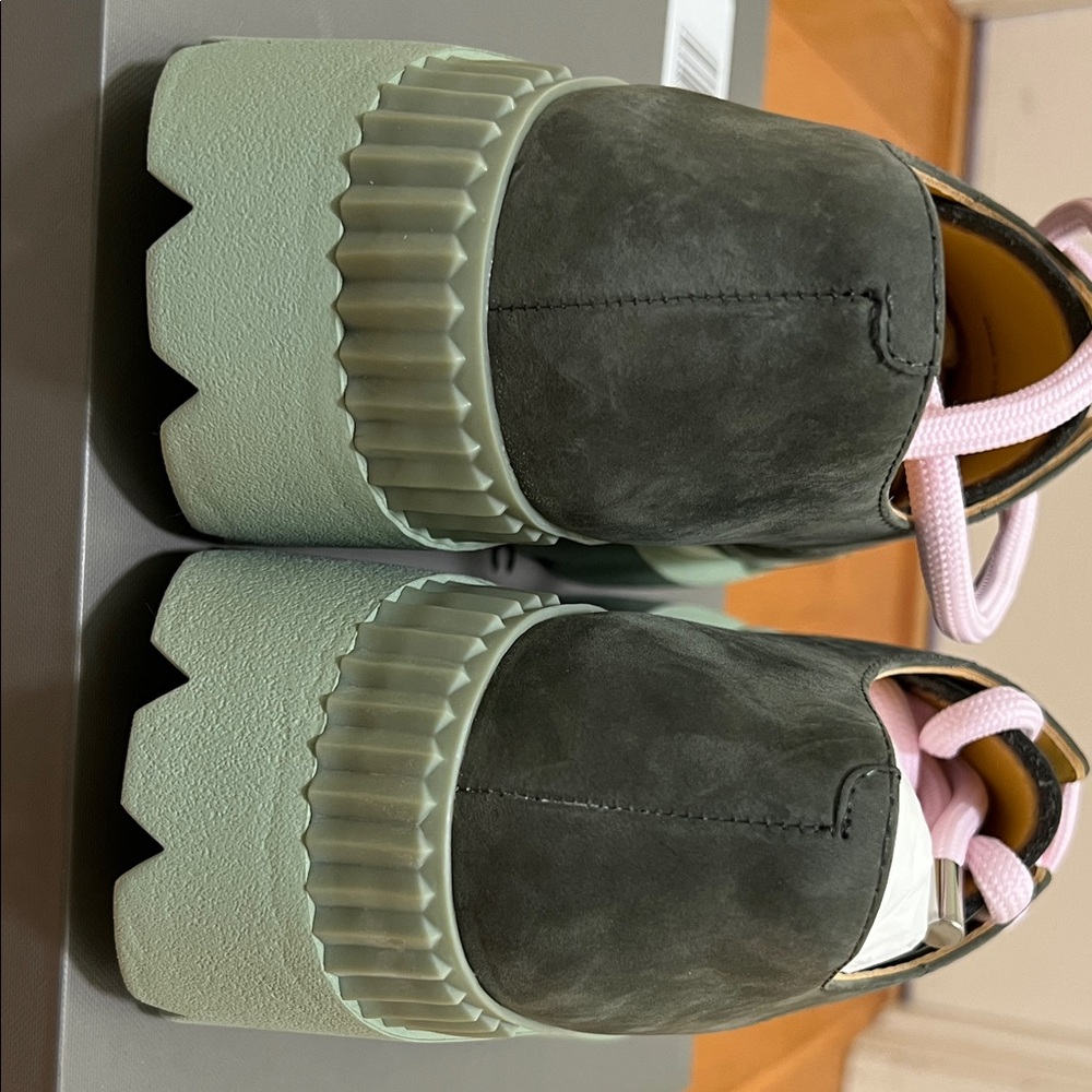 Women's Green and Pink Sneakers - Picture 3 of 6